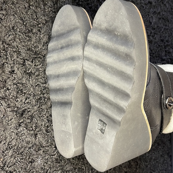 COACH ‘Kenna’ Shearling Leather Wedge Boots in Black - Picture 7 of 7